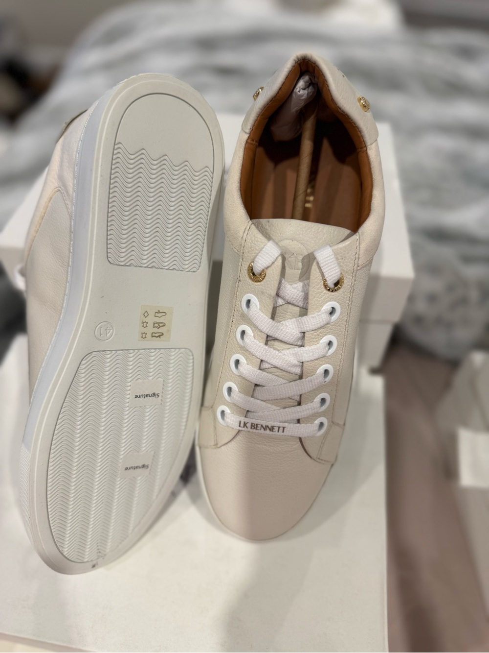 LK Bennett Limited
Signature White Leather Low-Top Sneakers Designer Details - Picture 3 of 8